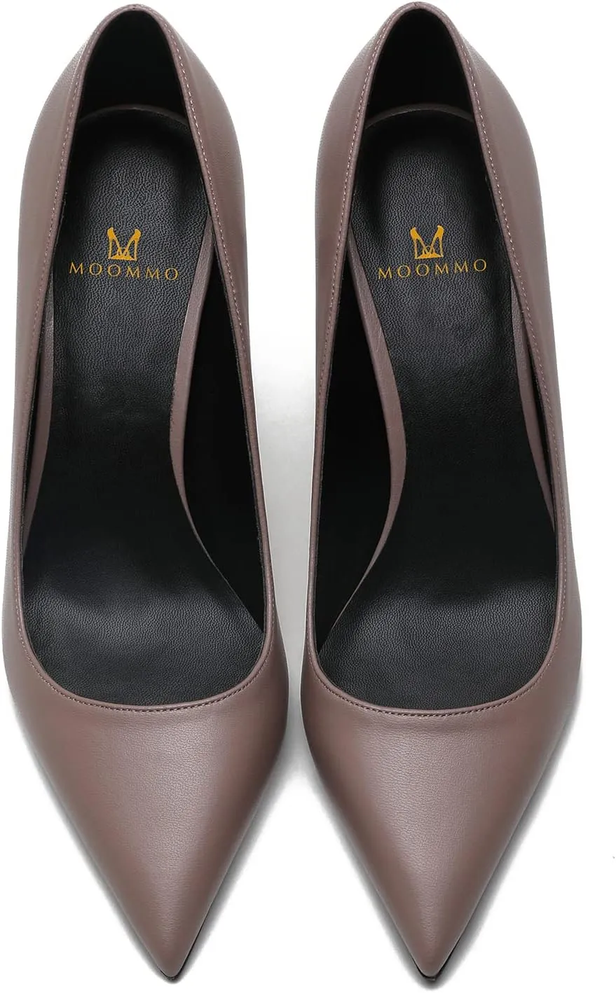MOOMMO Women Classic High Heels Pumps Shoes Pointed Toe Slip On Satin Heels Stiletto Dress Shoes Pointed Closed Toe 3" Kitten Heel Sandals Office Ladies Bridal Wedding Party Formal Basic 4-13 M US