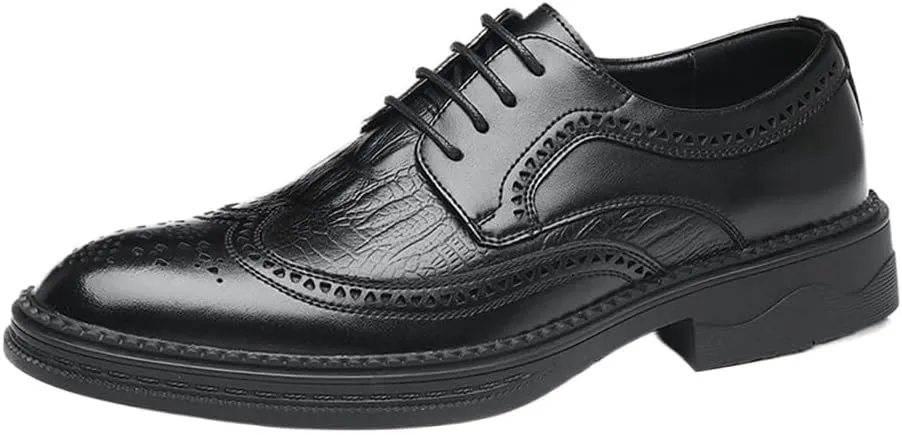 New Business Shoes Classic Lace-up Formal Tuxedo Shoes Men's Leather Dress Shoes Formal Work Shoes Modern Breathable Business Casual Comfort Formal Shoes