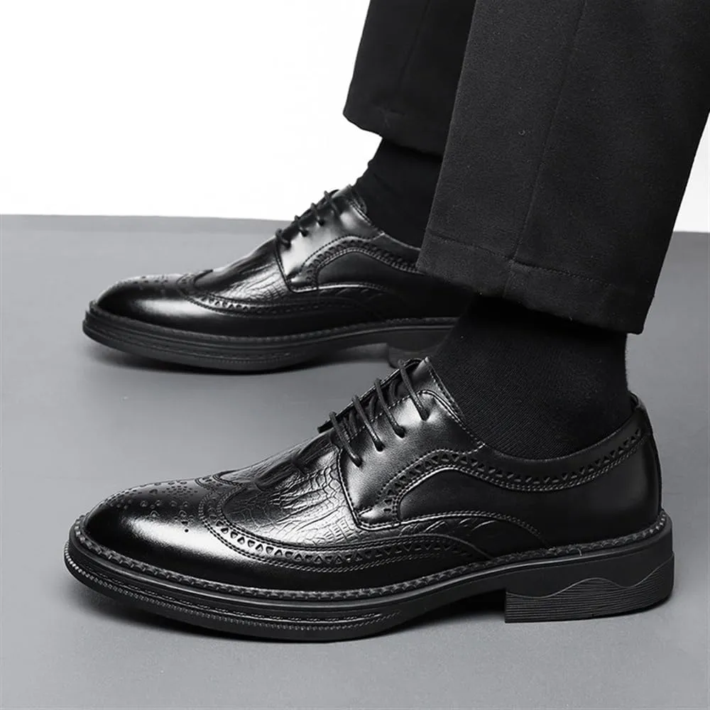 New Business Shoes Classic Lace-up Formal Tuxedo Shoes Men's Leather Dress Shoes Formal Work Shoes Modern Breathable Business Casual Comfort Formal Shoes