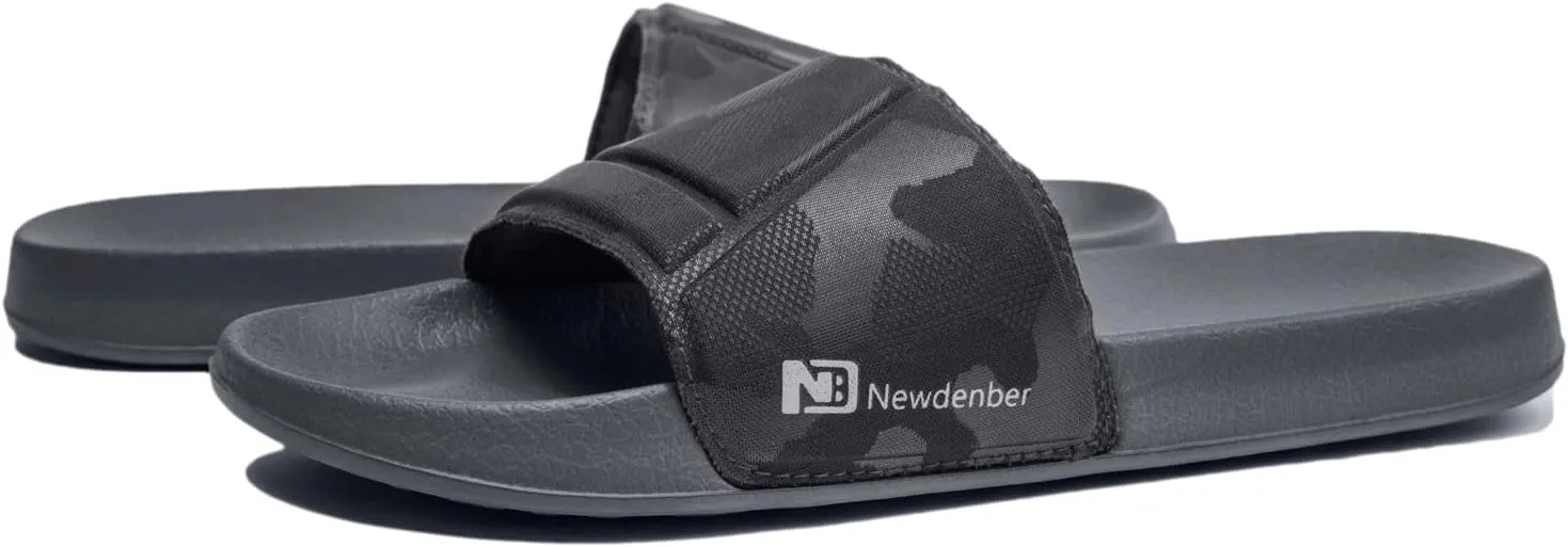 NewDenBer Men's Comfort Slide Sandals Lightweight EVA Rubber Slip on Sandals
