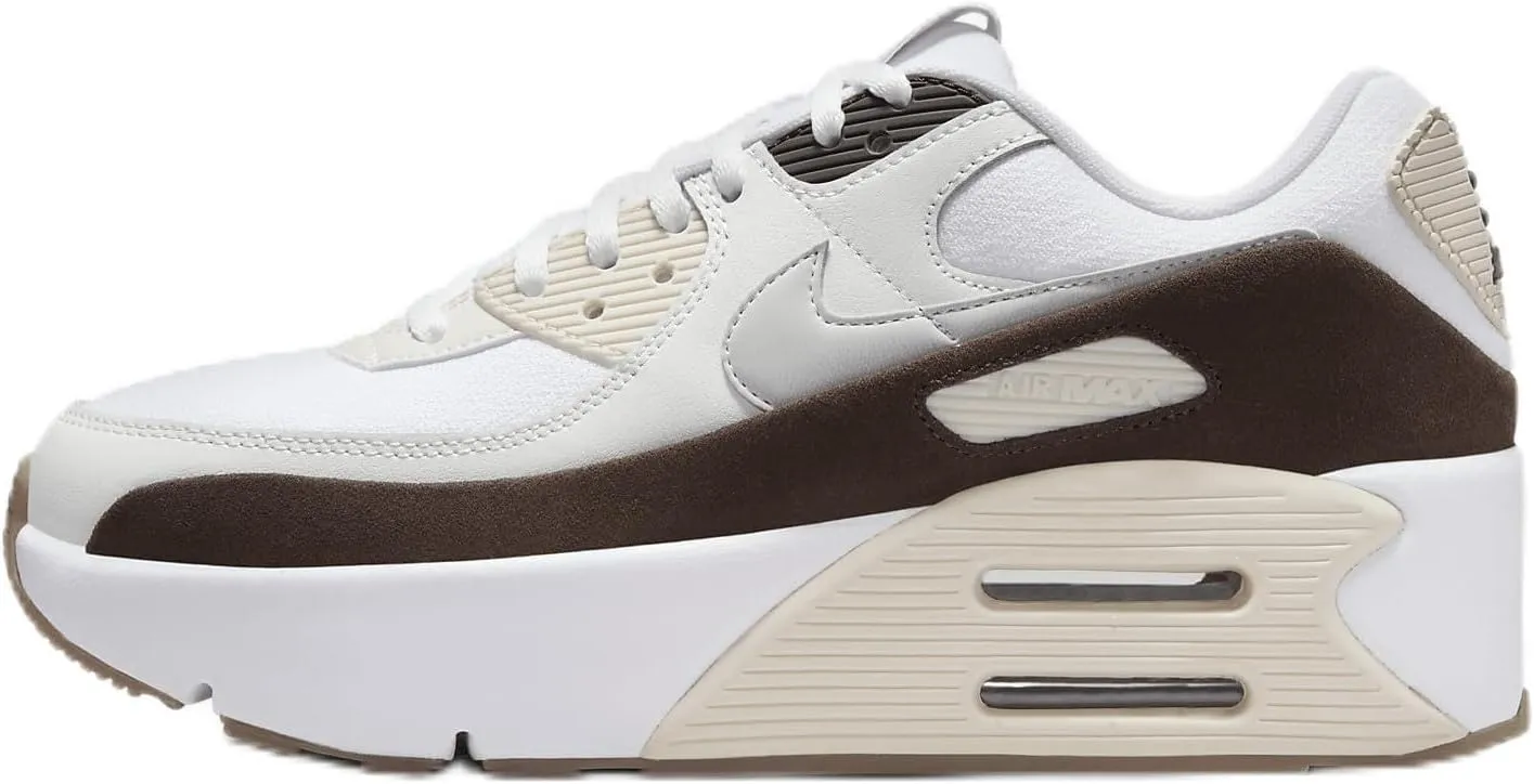 Nike Air Max 90 LV8 Women's Shoes (FD4328-102, White/Baroque Brown/Light Orewood Brown/Photon Dus) Size 9.5