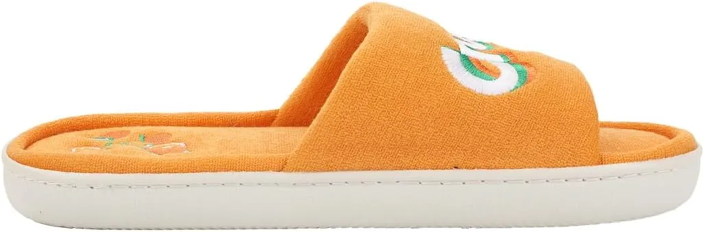 Orange Crush Orange Plant Adult Brown Open-Toed Slide Slippers