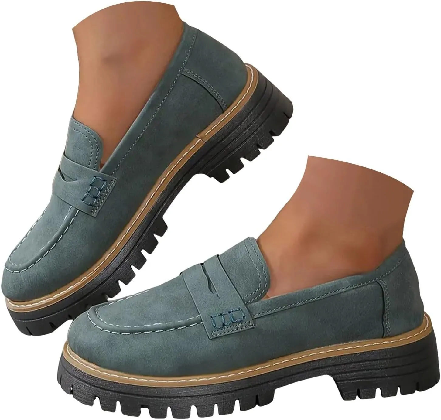 Orthopedic Shoes for Women Platform Loafers,Wide Toe Lightweight Casual Comfort Shoes,Slip-On Suitable for All Foot Shapes