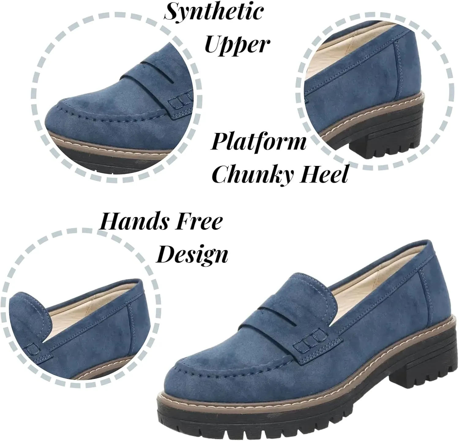 Orthopedic Shoes for Women Platform Loafers,Wide Toe Lightweight Casual Comfort Shoes,Slip-On Suitable for All Foot Shapes