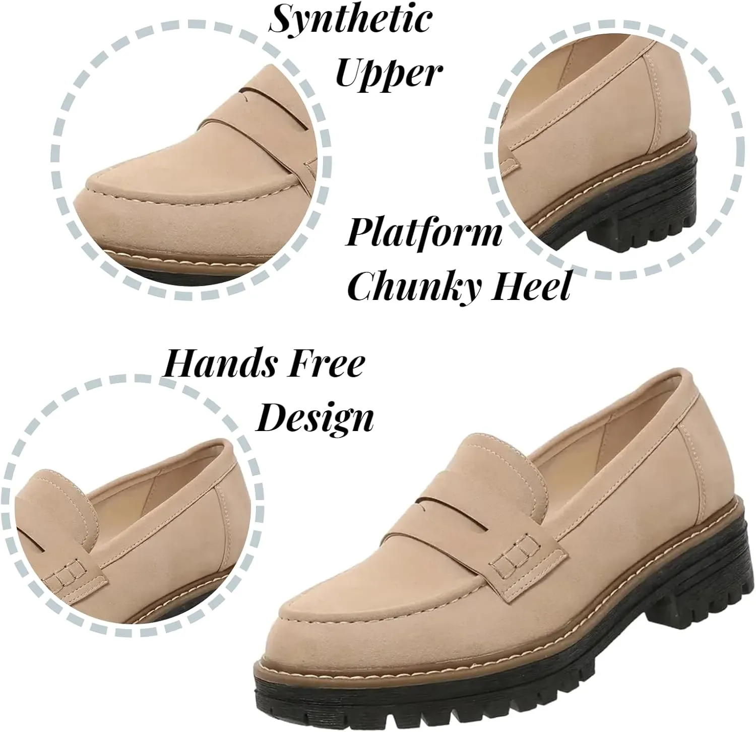 Orthopedic Shoes for Women Platform Loafers,Wide Toe Lightweight Casual Comfort Shoes,Slip-On Suitable for All Foot Shapes