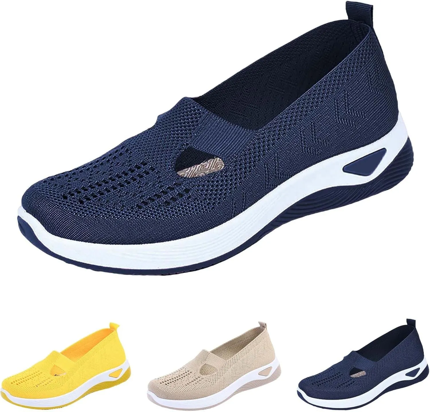 Orthopedic Shoes for Women Woven Slip on Walking Tennis Shoes Womens Food Service Dress Casual Shoes Slip On Sneakers Tennis Shoe Loafers Dress Shoe