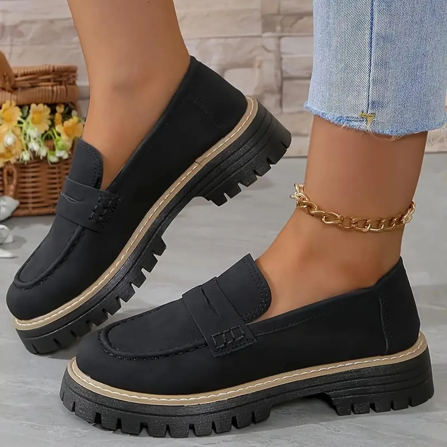 Orthoture-Orthopedic Platform Loafers Orthoture Womens Shoes Loafer, Lug Sole Loafers, Slip On Comfort Casual Fashion