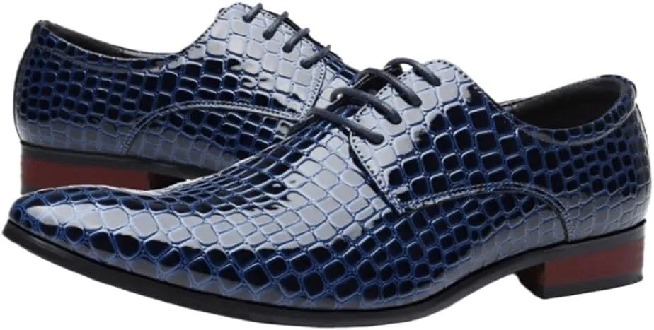Oxford Shoes for Men Men Formal Snake Skin Prints Classic Style Dress Leather Shoes Lace Up Pointed Toe Formal Prom Wedding Shoes Men Wedding Shoes