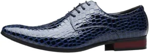 Oxford Shoes for Men Men Formal Snake Skin Prints Classic Style Dress Leather Shoes Lace Up Pointed Toe Formal Prom Wedding Shoes Men Wedding Shoes