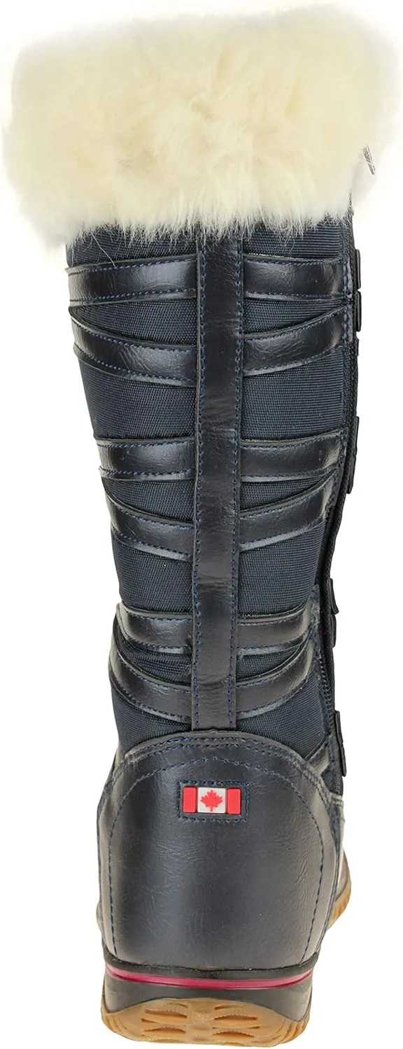 PAJAR Women's Grip Star Tall Winter Waterproof Insulated Snow Boot With Side Zipper and Laces