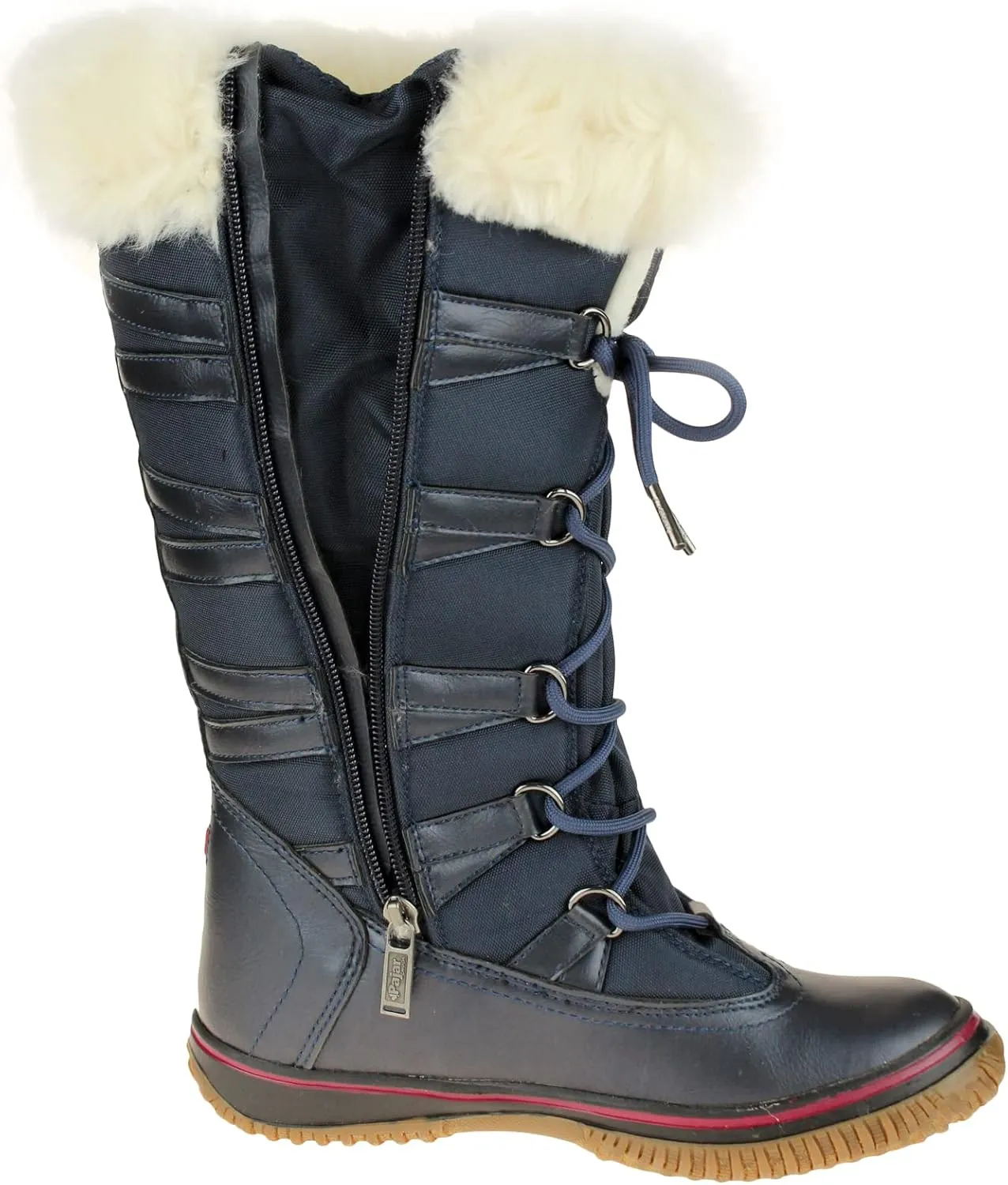 PAJAR Women's Grip Star Tall Winter Waterproof Insulated Snow Boot With Side Zipper and Laces