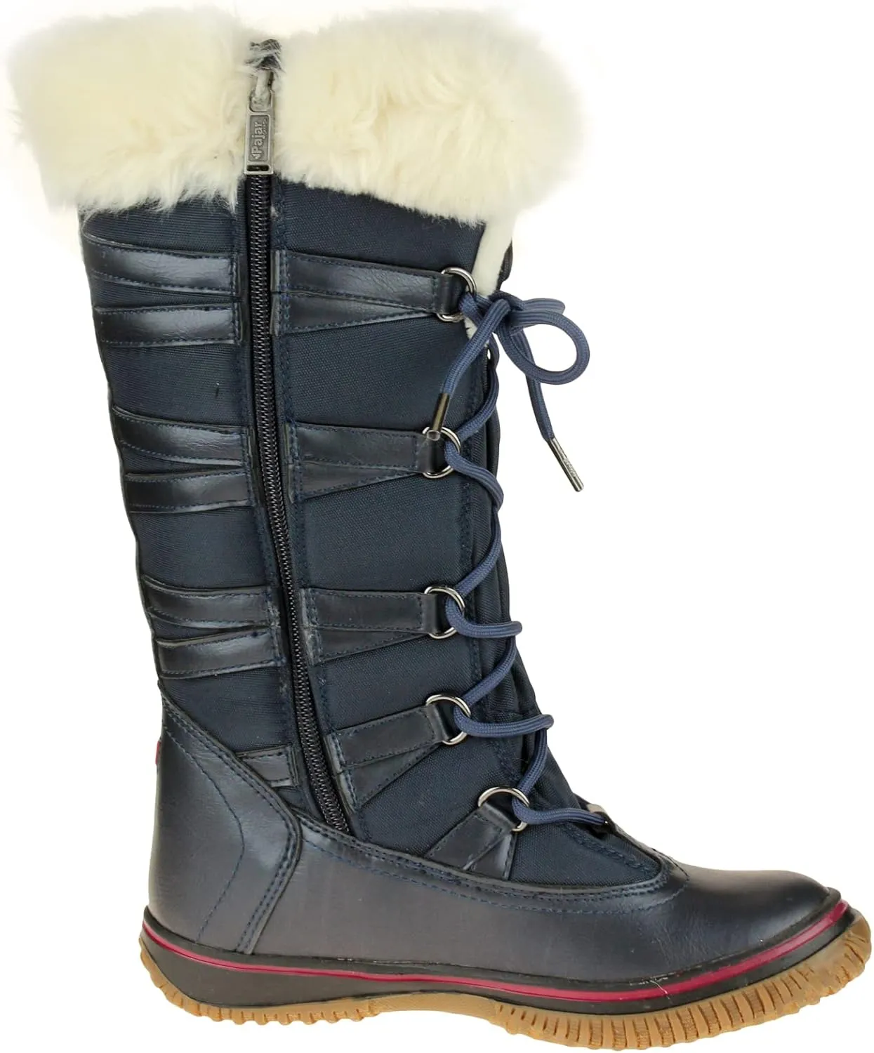 PAJAR Women's Grip Star Tall Winter Waterproof Insulated Snow Boot With Side Zipper and Laces