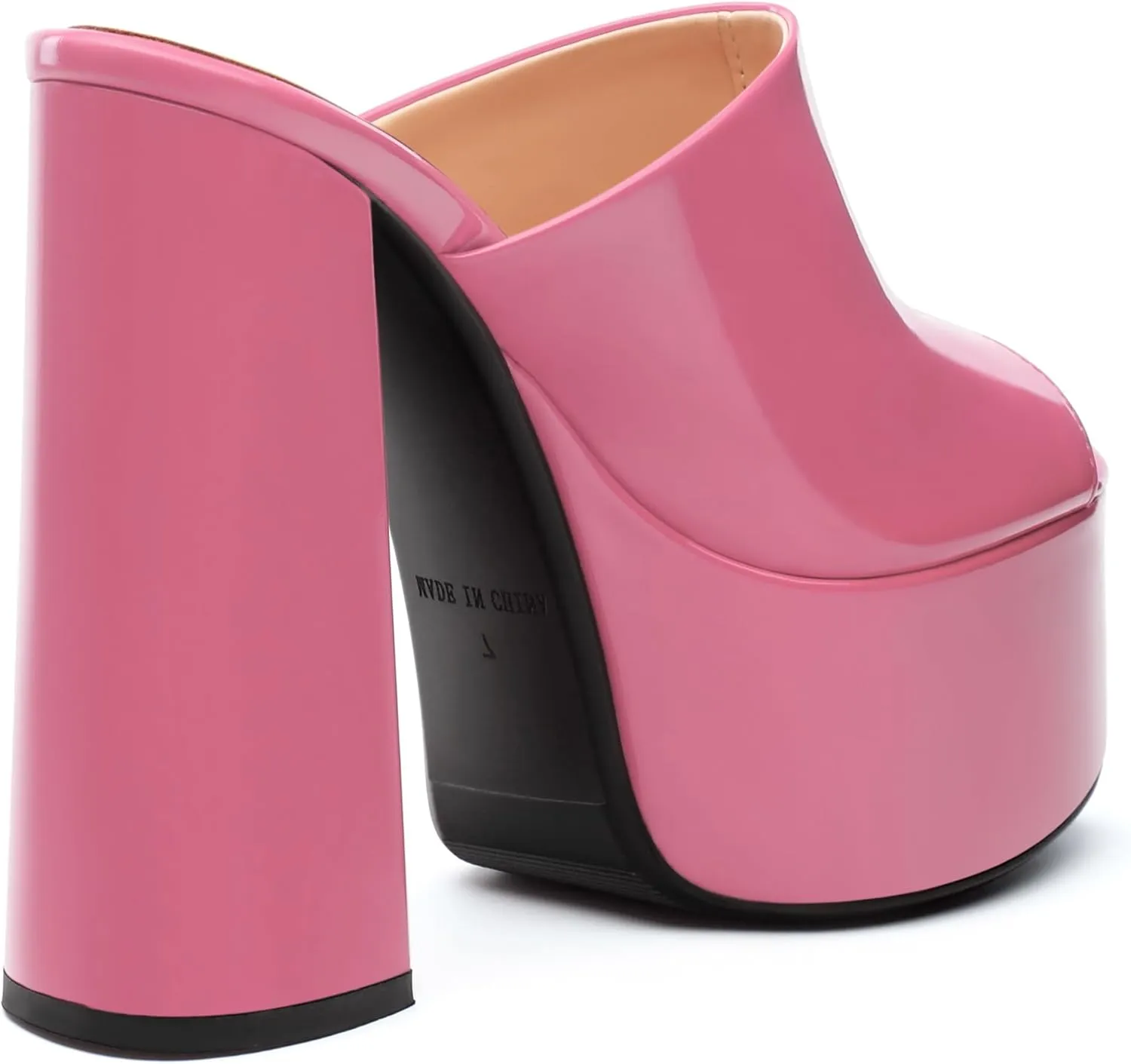 Platform Chunky Heels Sandals for Women Slip on Open Peep Toe Slide on Block High Heels Sexy Club Party Candies Shoes 6 Inch
