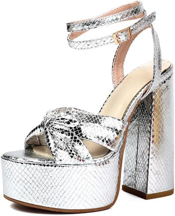 Platform Heels for Women Ankle Strap Chunky High Heel Sandals