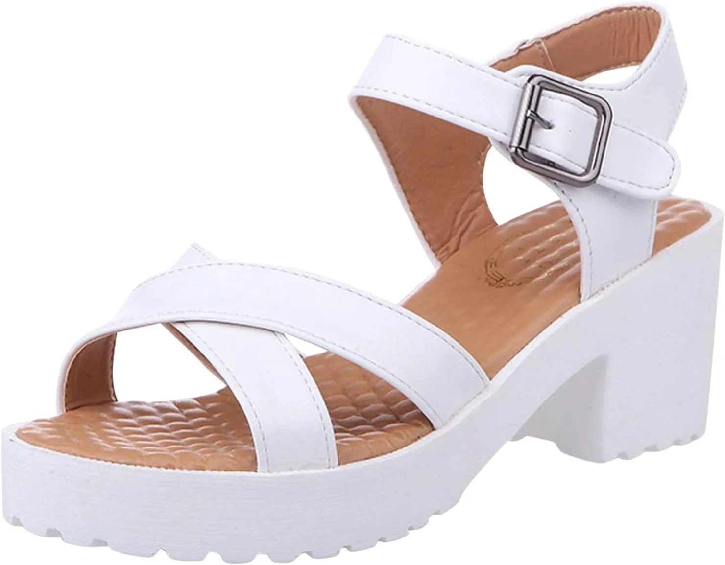 Platform Heels for Women Chunky Heel Wedges Shoes Ankle Strap Dress Shoes Block Heel Sandals Short Heels Wedding Shoe