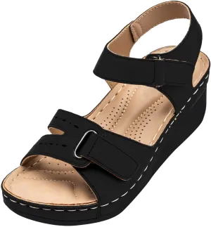 Platform Sandals Women Dressy Two-Strap Buckle Chunky Heel Lightweight Summer Party Sandals Padded Footbed 2025 Spring and Summer Vacation