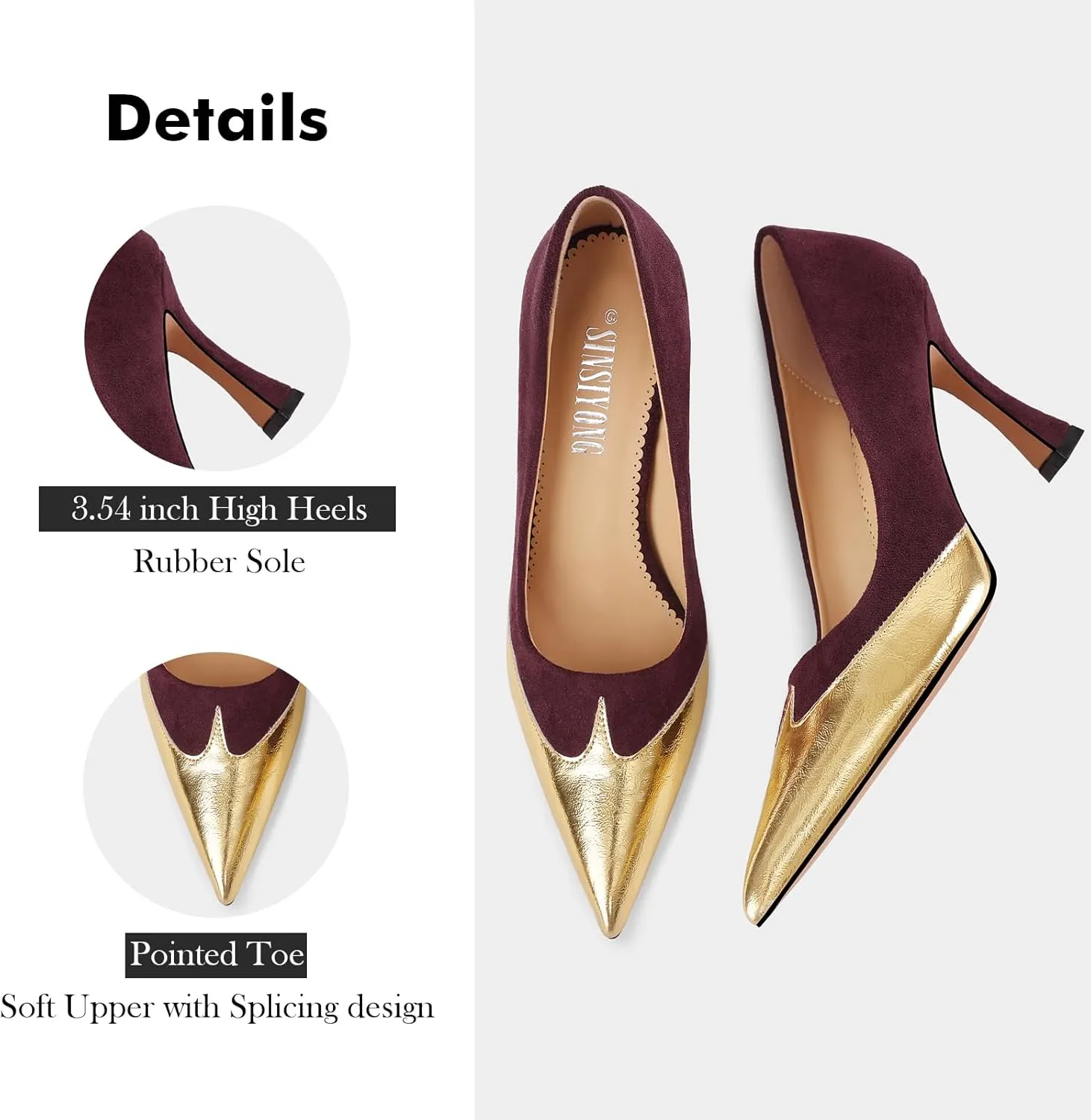 Pumps for Women Pointed Toe High Stiletto Heels Comfortable Elegant Dress Work Shoes