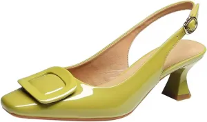 PURCHAWEE Women Slingback Heels Low Kitten Heel Closed Toe Dress Shoes Sexy Elegant Wedding Office Pumps
