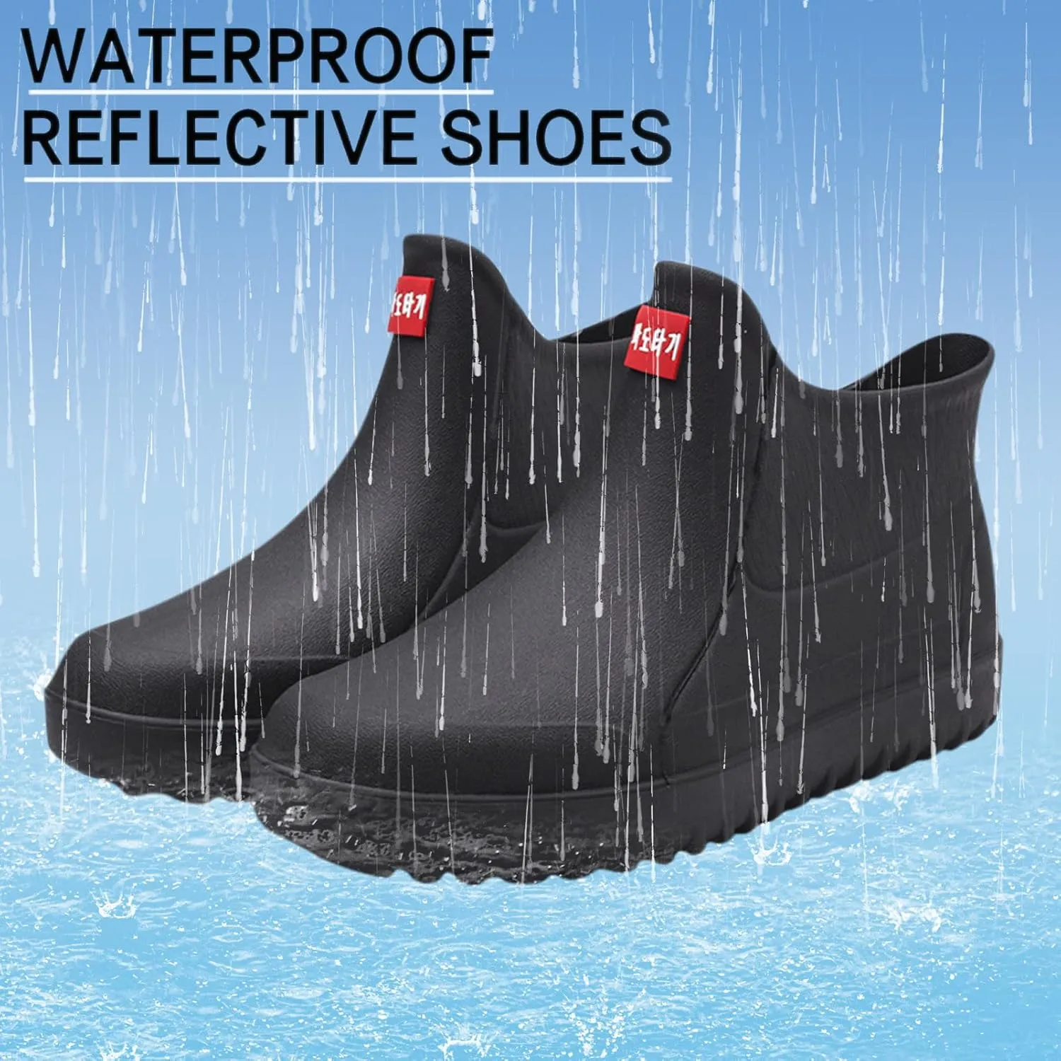 Rain Boots Women Comfortable Mens Grounded Footwear Ruffle Ankle Booties Barefoot Shoes Casual Fall Short Rain Boots for Women Waterproof Garden Shoes Chelsea Boots