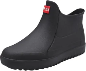 Rain Boots Women Comfortable Mens Grounded Footwear Ruffle Ankle Booties Barefoot Shoes Casual Fall Short Rain Boots for Women Waterproof Garden Shoes Chelsea Boots