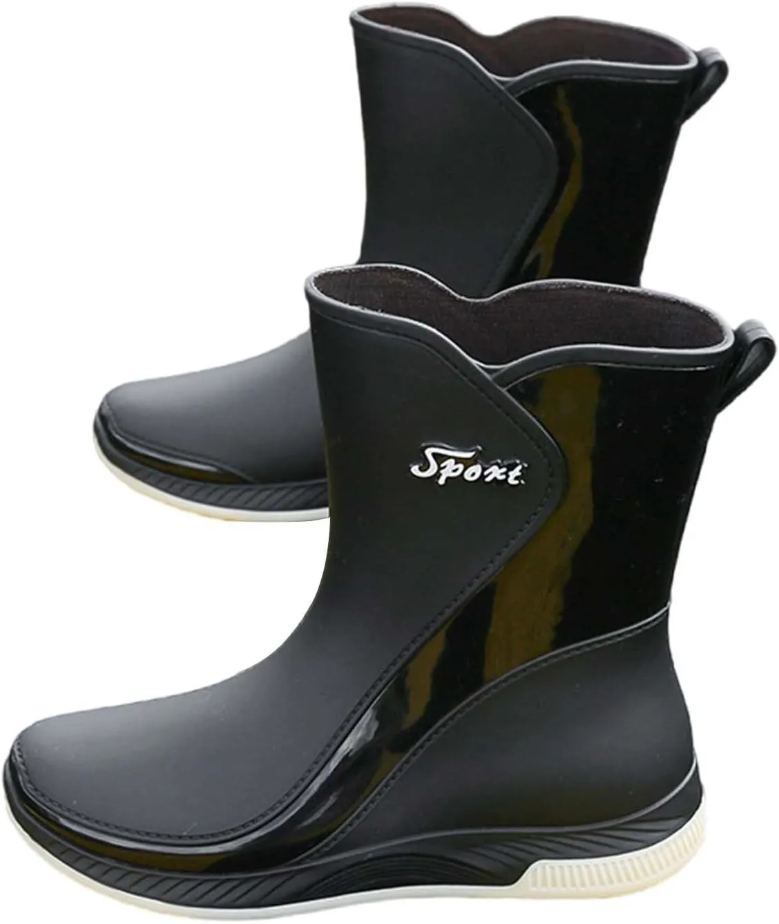 Rain Boots Women Tall Waterproof Mens Grounded Footwear Chunky Ankle Booties Barefoot Shoes Casual Fall Waterproof Rain and Garden Shoe for Women Outdoor Furry Boots