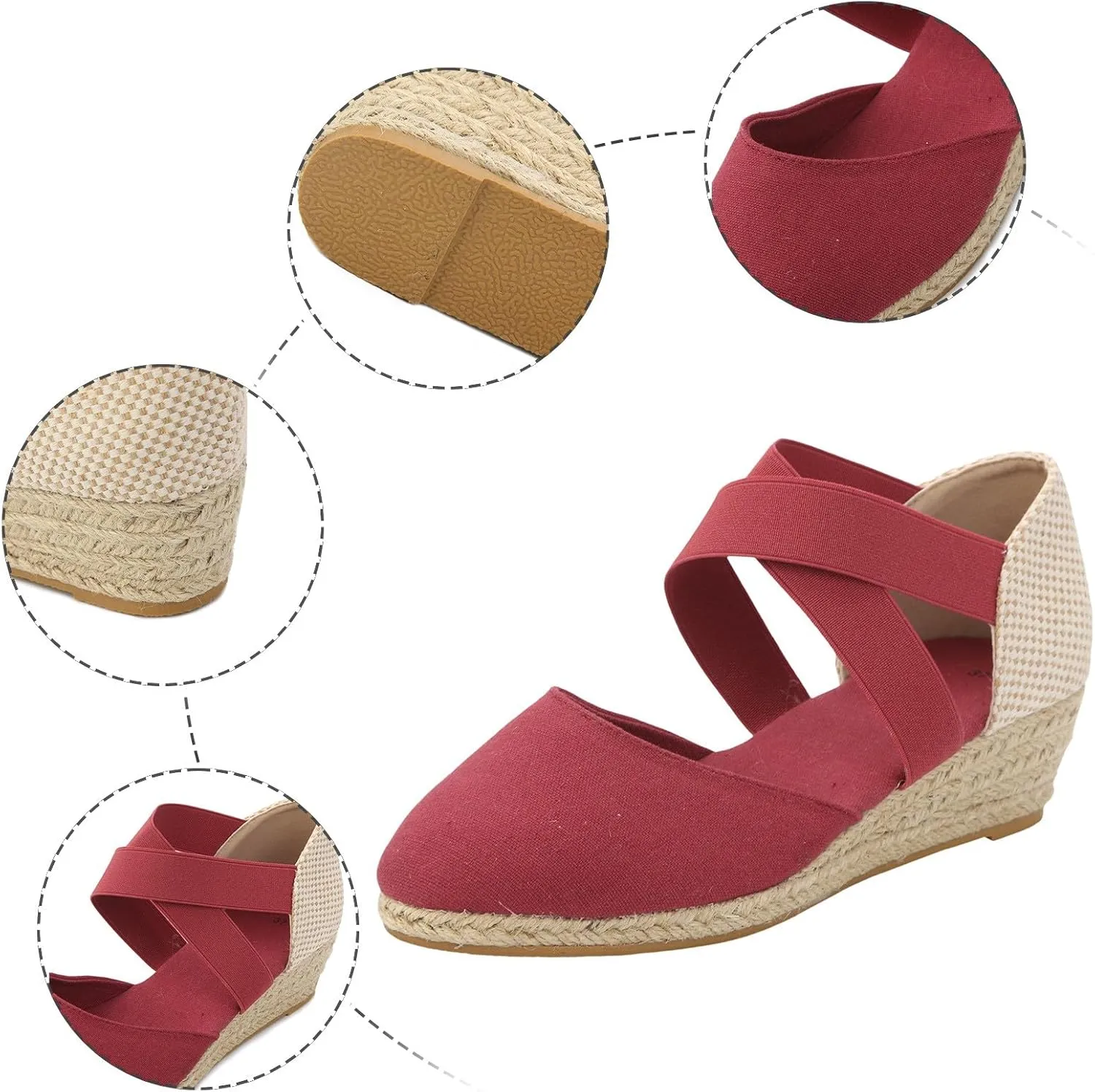 Roorsily Summer Versatile Sandals for Women Classic Slip On Thick High Heeled Sandals Casual Sandals Closed Toe Shoes