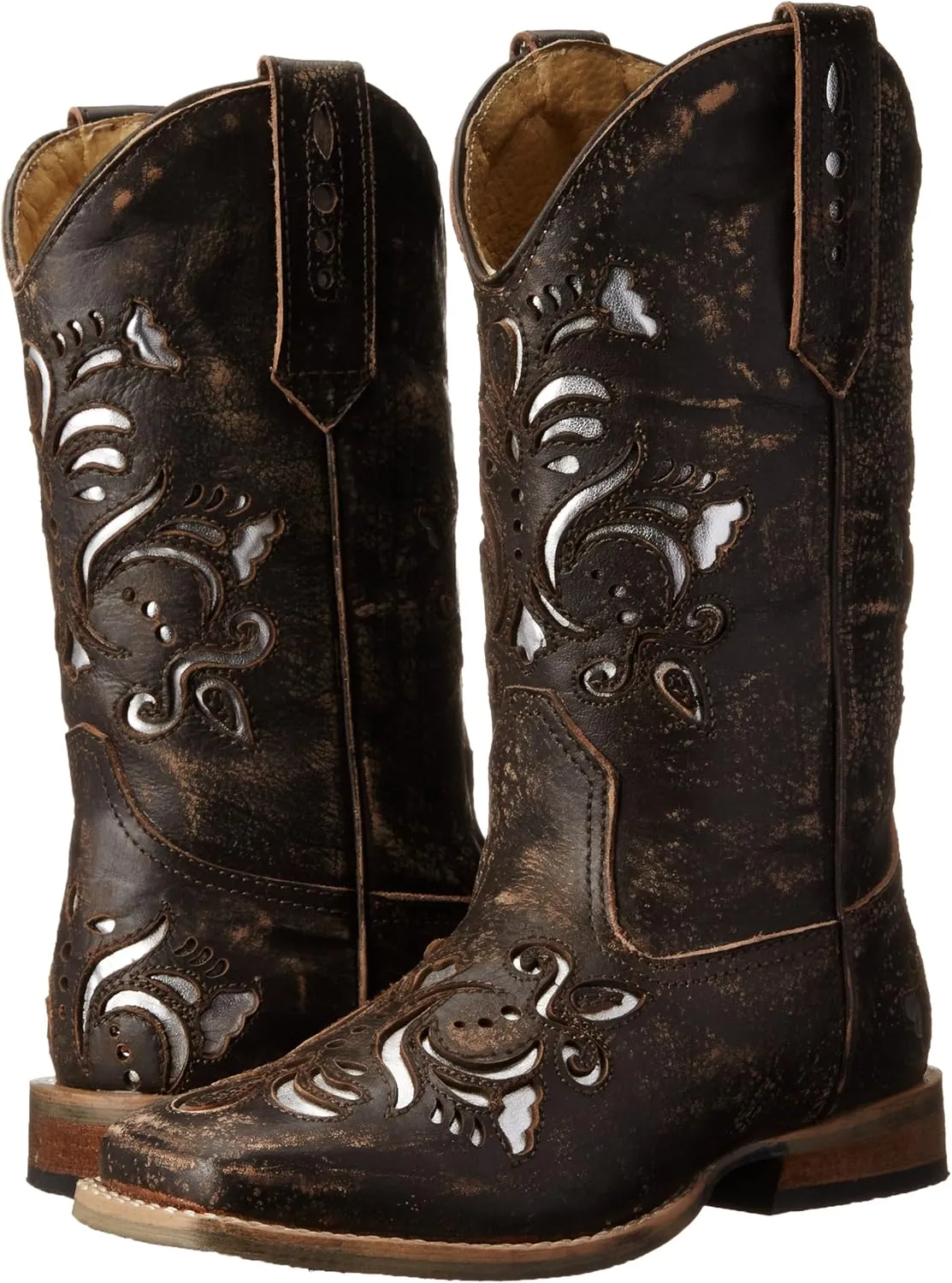 ROPER Kids Girls Belle Square Toe Casual Boots Mid Calf - Brown