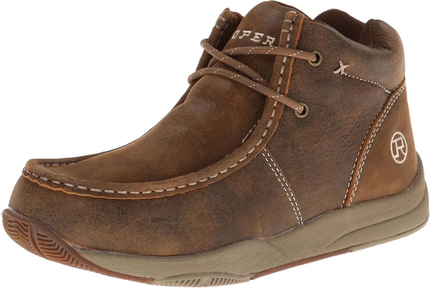 ROPER Mens Clearcut Round Toe Chukka Casual Boots Ankle - Brown
