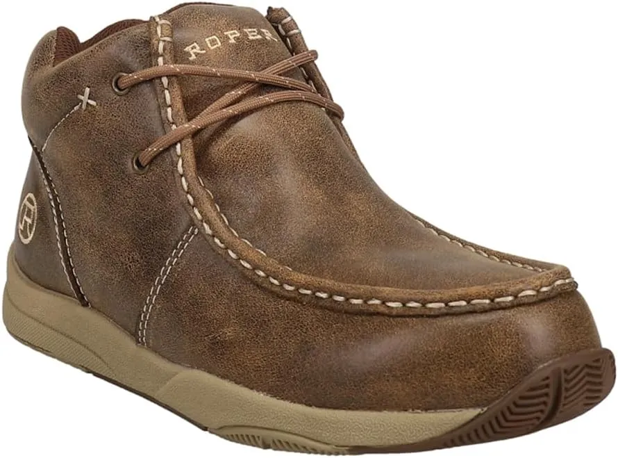 ROPER Mens Clearcut Round Toe Chukka Casual Boots Ankle - Brown