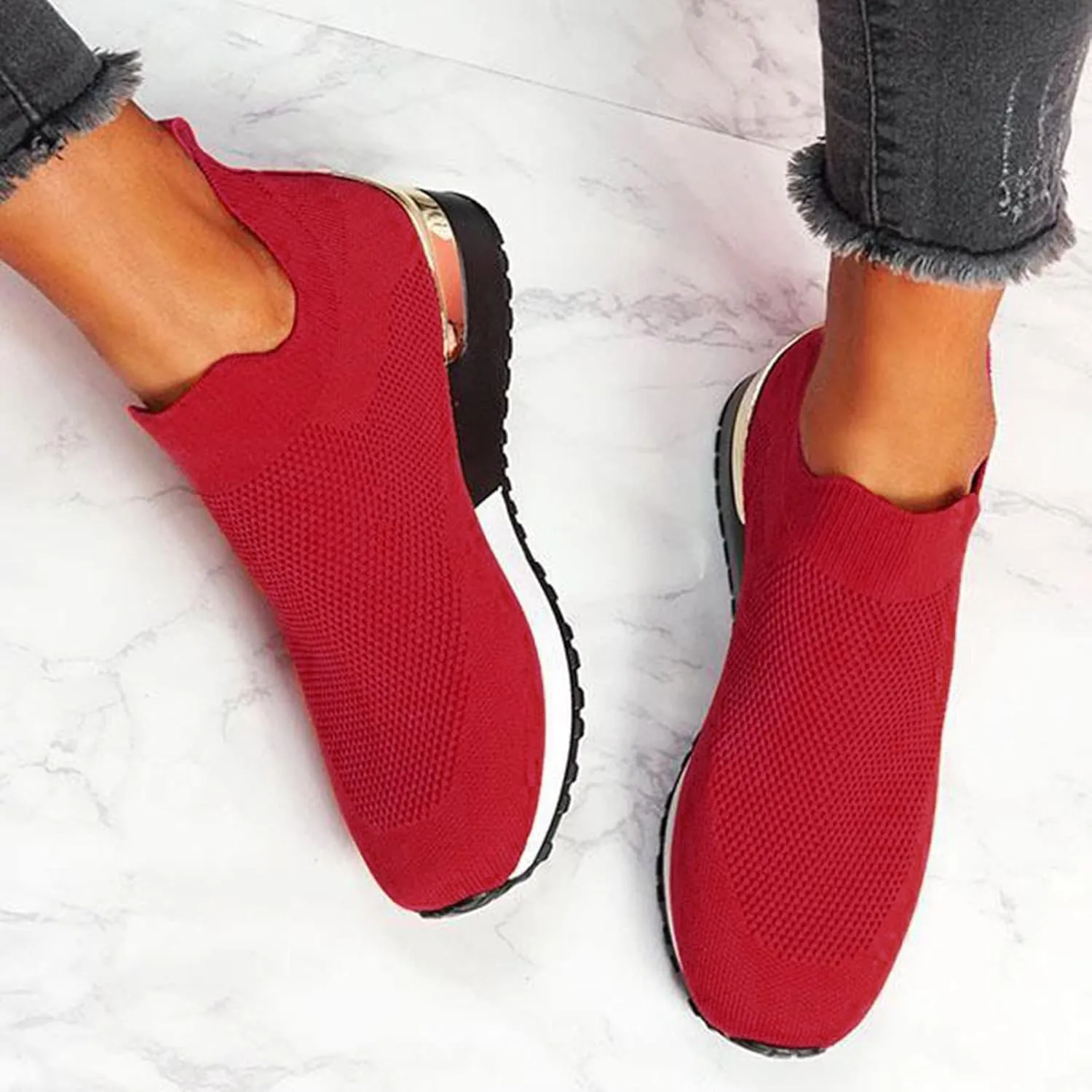Running Shoes Womens Lightweight White Platform Sneakers Womens Walking Shoes Comfortable & Lightweight Loafers for Men Womens Slip On Sneakers with Arch Support