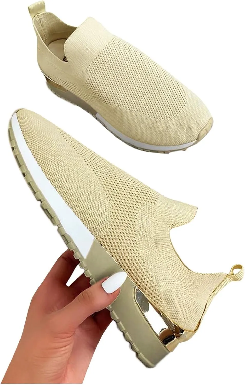 Running Shoes Womens Lightweight White Platform Sneakers Womens Walking Shoes Comfortable & Lightweight Loafers for Men Womens Slip On Sneakers with Arch Support