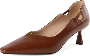 SAMMITOP Women's Kitten Heel Pumps Square Toe Low Heels Comfortable Elegant Office Work Dress Shoes 2.5 Inch