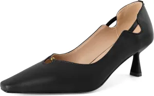 SAMMITOP Women's Kitten Heel Pumps Square Toe Low Heels Comfortable Elegant Office Work Dress Shoes 2.5 Inch
