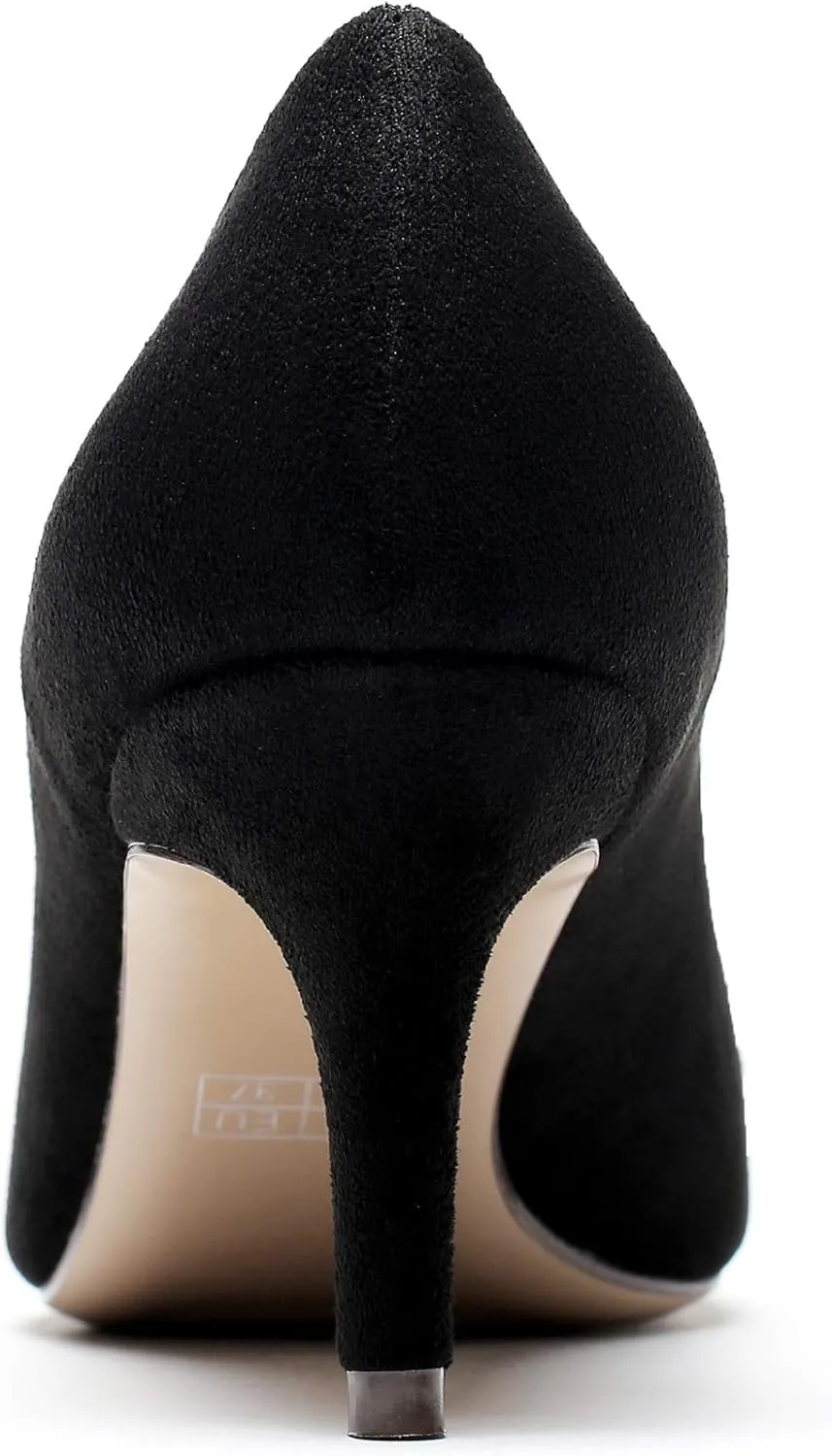 SAMMITOP Women's Pointed Toe Mid Heel Classic Pumps Slip On Elegant Formal Party Dress Shoes