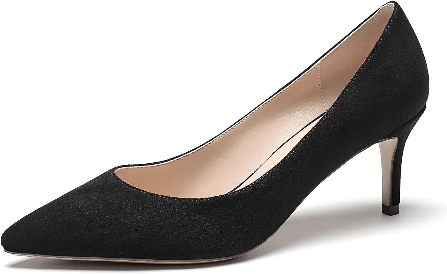 SAMMITOP Women's Pointed Toe Mid Heel Classic Pumps Slip On Elegant Formal Party Dress Shoes