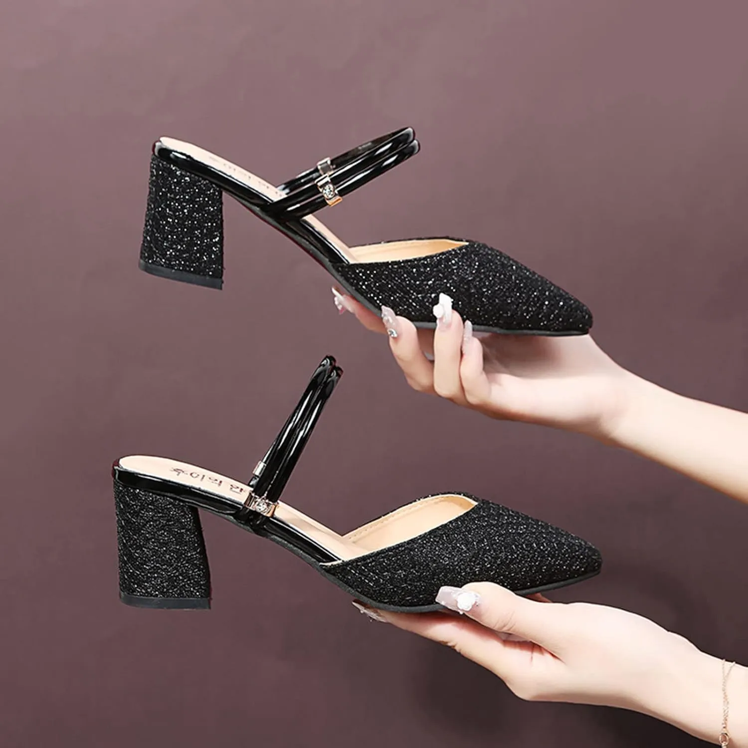 Sandal Heels Womens Chunk Low Heel Pump Sandal Black Dress Shoes Women Womens Sandals Open Toe Strappy Sandals