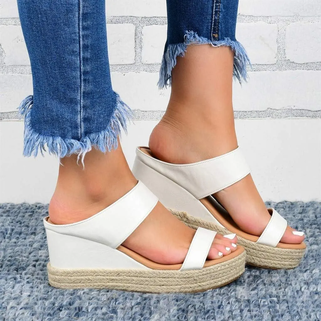 Sandals for Women 2025 Orthopedic Platform Wedge Sandals for Women Summer Dressy Casual Slip on Breathable Wedges Beach Comfortable Outdoor Shoes