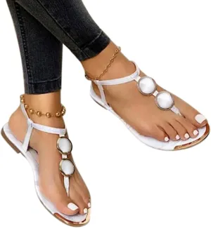 Sandals for Women,Sandals Flat Summer Women Casual Slippers Shoes Retro Ladies Crystal Women's Fashion Sandals