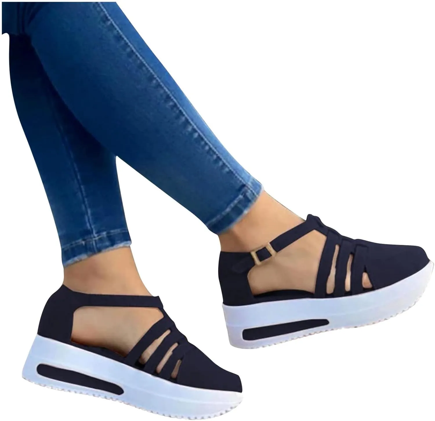 Sandals Women Causal Summer 2023 Peep Toe Platform Sandal Wedges Ankle Buckle Shoes Ladies Flip Flops Sandals