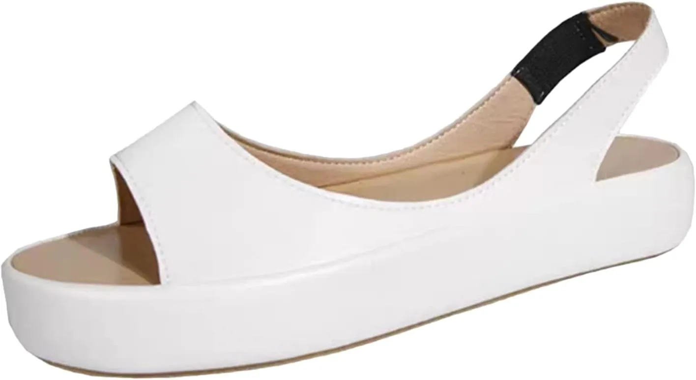 Sandals Women Dressy Casual Round Toe Solid Color Comfort Shoes Fashion Lightweight Flat Sandal Cute Preppy Shoe