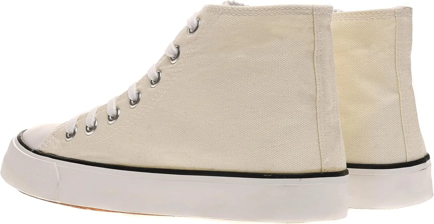 sharllen Men's High Top Canvas Sneakers Classic Casual Lace Up Canvas Shoes Comfortable Fashion Walking Shoes for Men