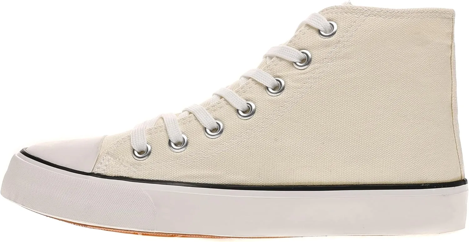 sharllen Men's High Top Canvas Sneakers Classic Casual Lace Up Canvas Shoes Comfortable Fashion Walking Shoes for Men