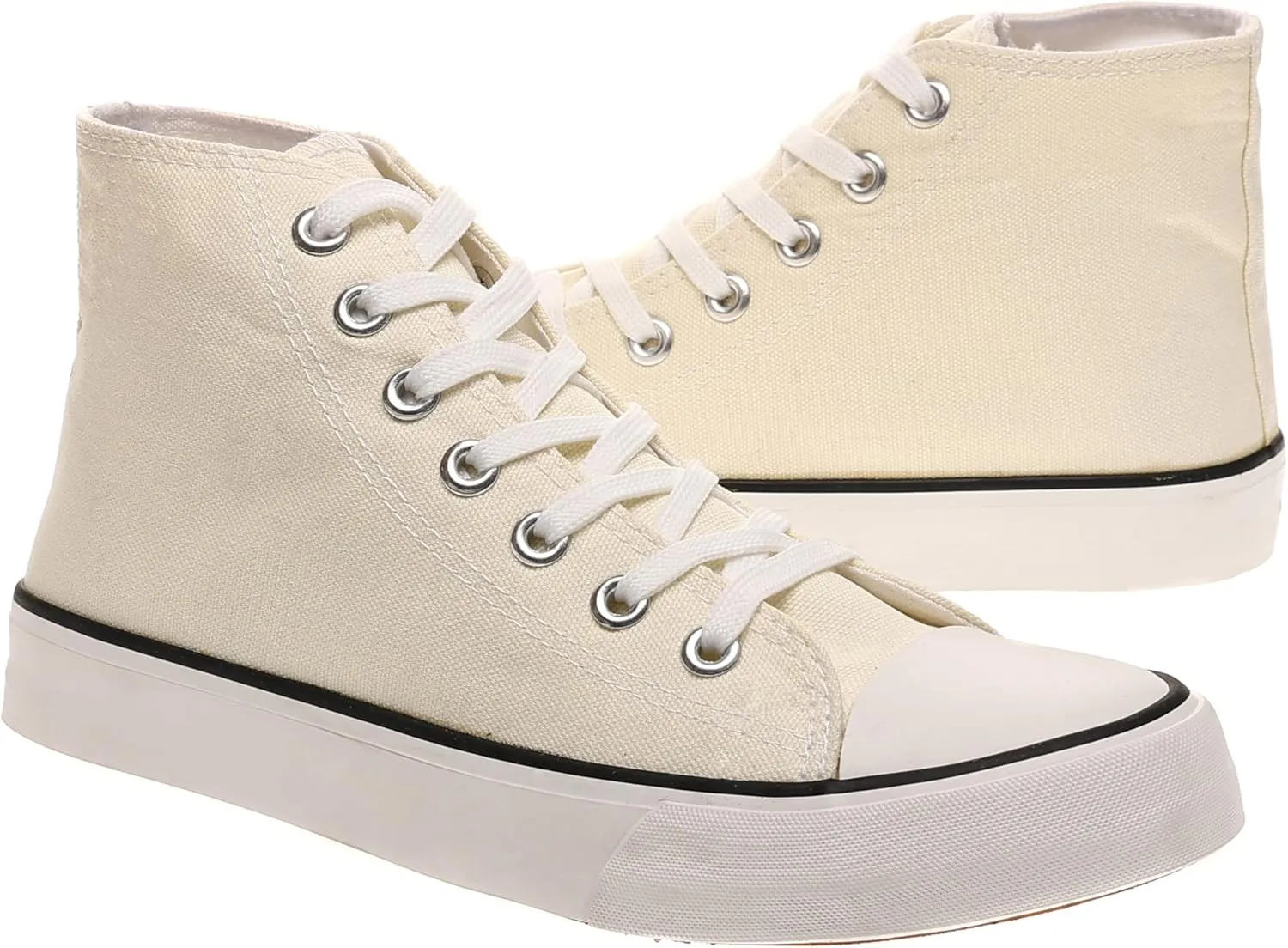 sharllen Men's High Top Canvas Sneakers Classic Casual Lace Up Canvas Shoes Comfortable Fashion Walking Shoes for Men