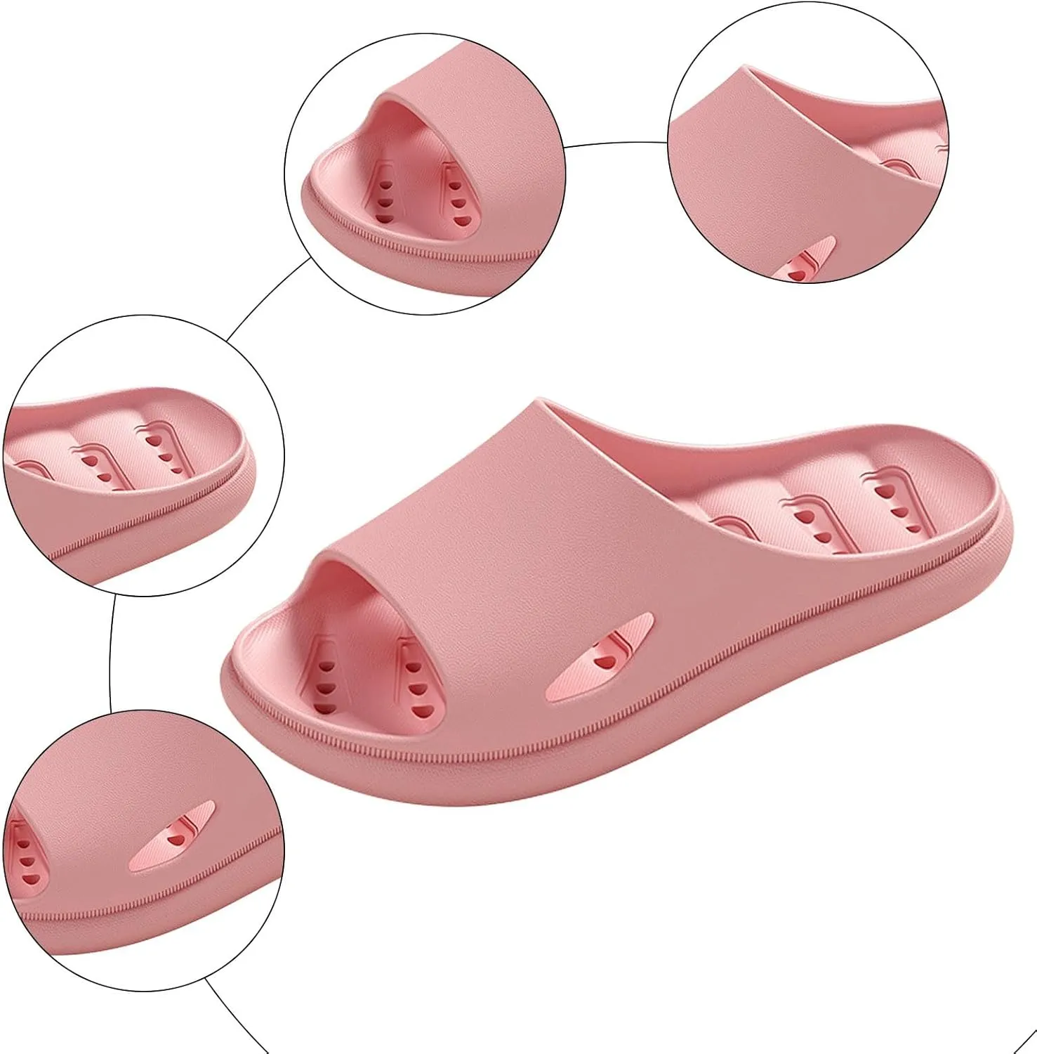 Shower Shoes Shower Slippers for Beach Showers Dorms Outdoor Ultra Comfort Recovery Pillow Slippers Slides