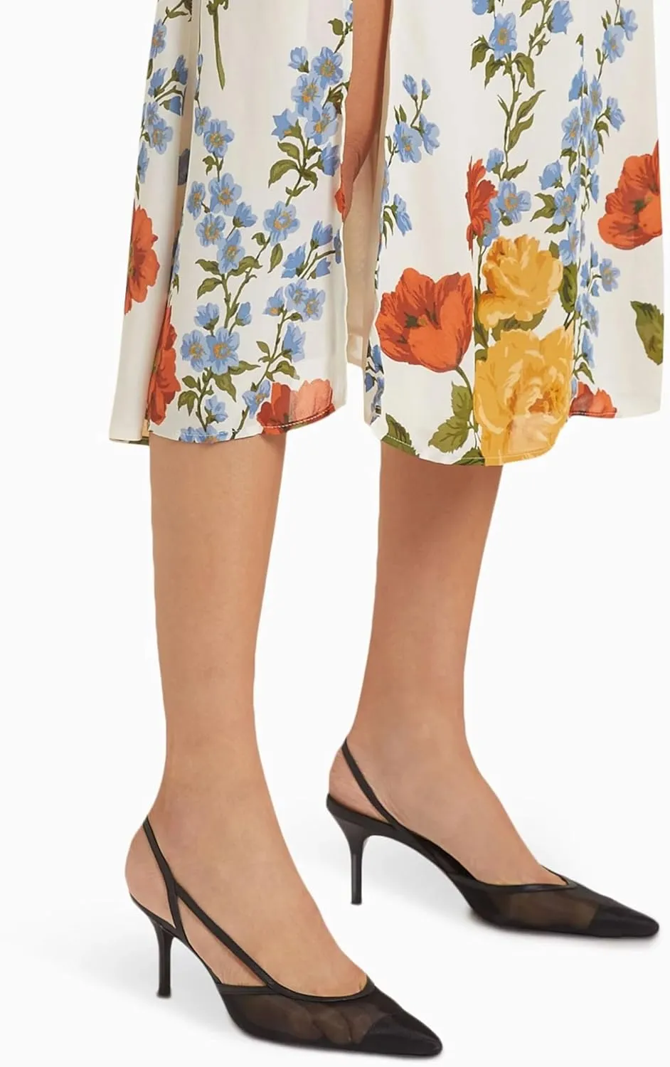 Sling Back Heels Women Fashionable and Elegant Slingback Kitten Heels for Women with Pointed Tip Breathable Comfort