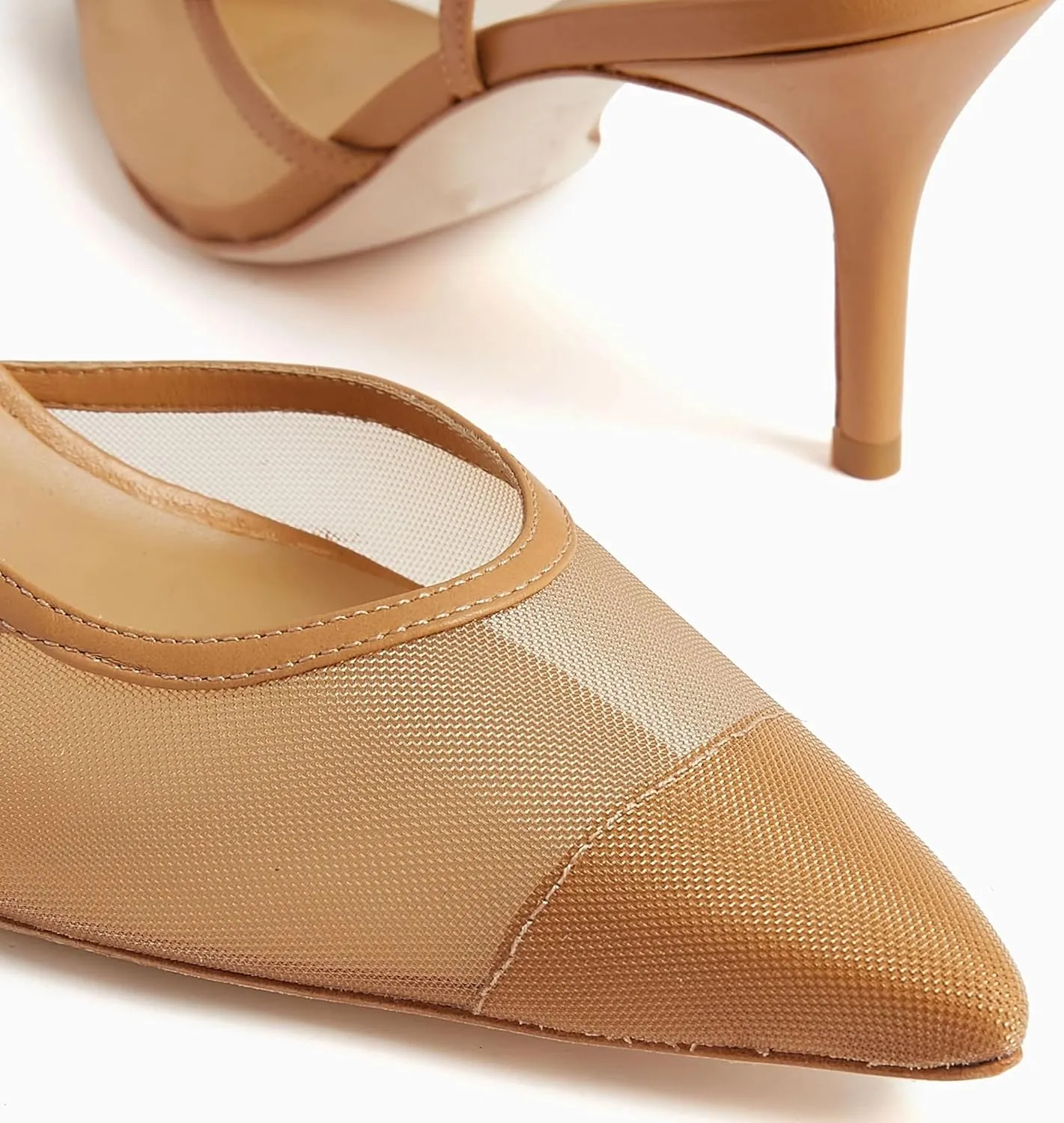 Sling Back Heels Women Fashionable and Elegant Slingback Kitten Heels for Women with Pointed Tip Breathable Comfort