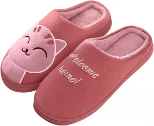 Slippers for Women Indoor Fluffy Womens Slipper Memory Foam Fluffy Soft Warm Slip On House Slippers,Anti-Skid Cozy Plush for Indoor Outdoor Red