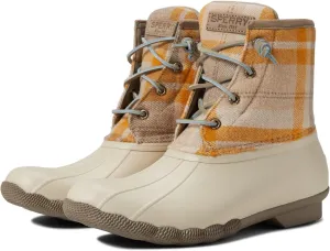 Sperry Women's Saltwater 2-Eye Leather Brown/Navy Rain Boot