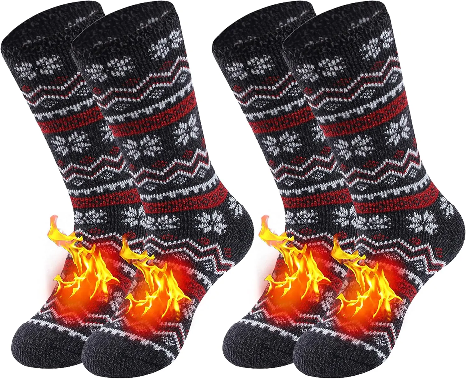 SPST Warm Thermal Socks, Men Women Winter Extra Thick Insulated Fuzzy Heated Heavy Crew Boot Socks for Cold Weather