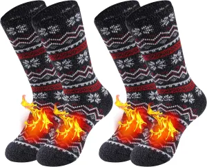 SPST Warm Thermal Socks, Men Women Winter Extra Thick Insulated Fuzzy Heated Heavy Crew Boot Socks for Cold Weather